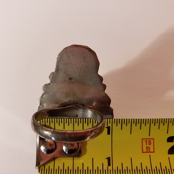 Vintage 1970s Mop Turquoise  Sterling Silver Ring - Picture 8 of 8